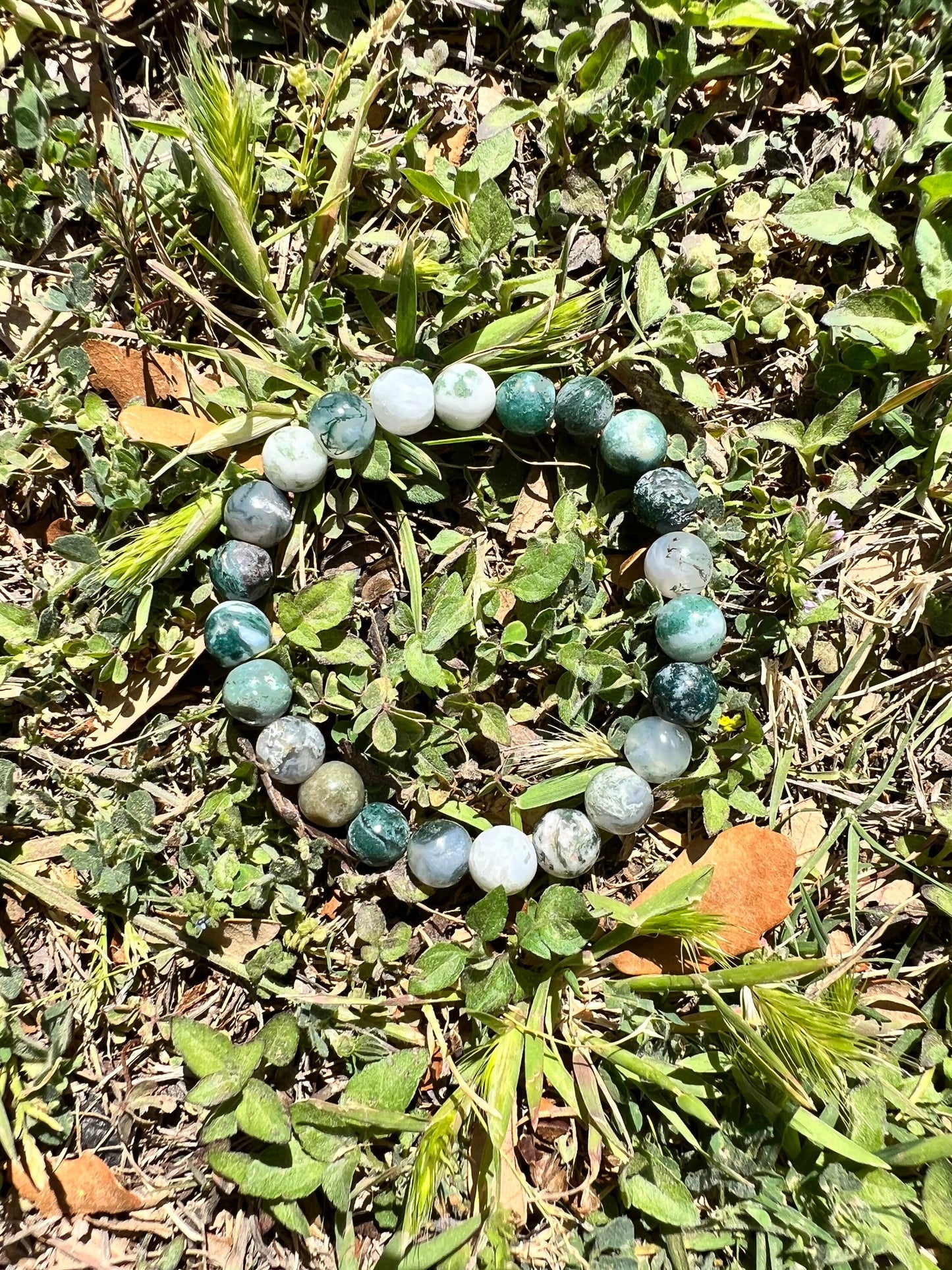 Beautiful Moss Agate Bracelet 8MM