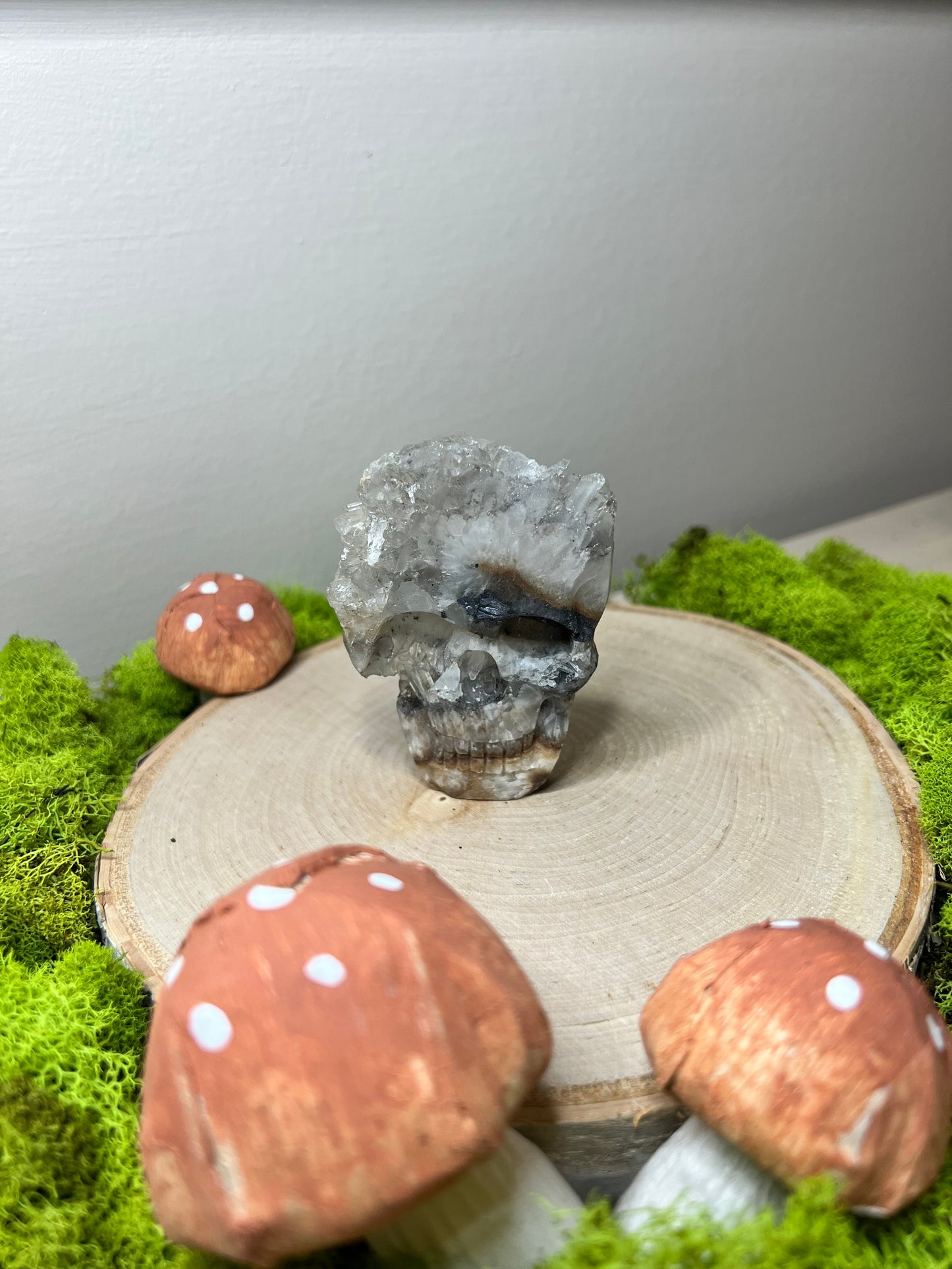 Rare One of a Kind Feldspar with Granite and Quartz Skull
