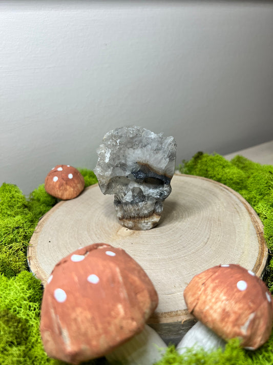 Rare One of a Kind Feldspar with Granite and Quartz Skull