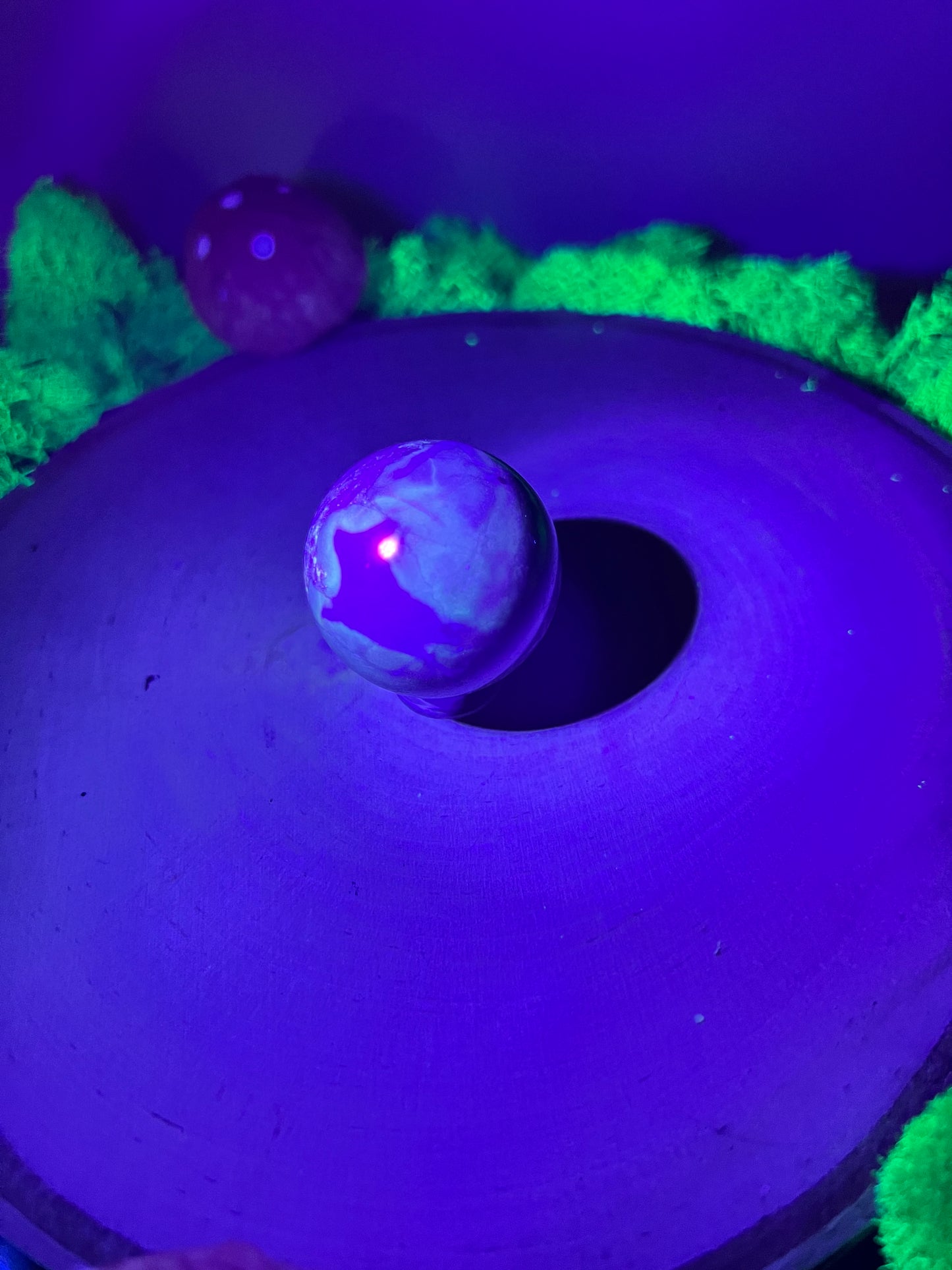 Beautiful UV Reactive Phosphosiderite Sphere