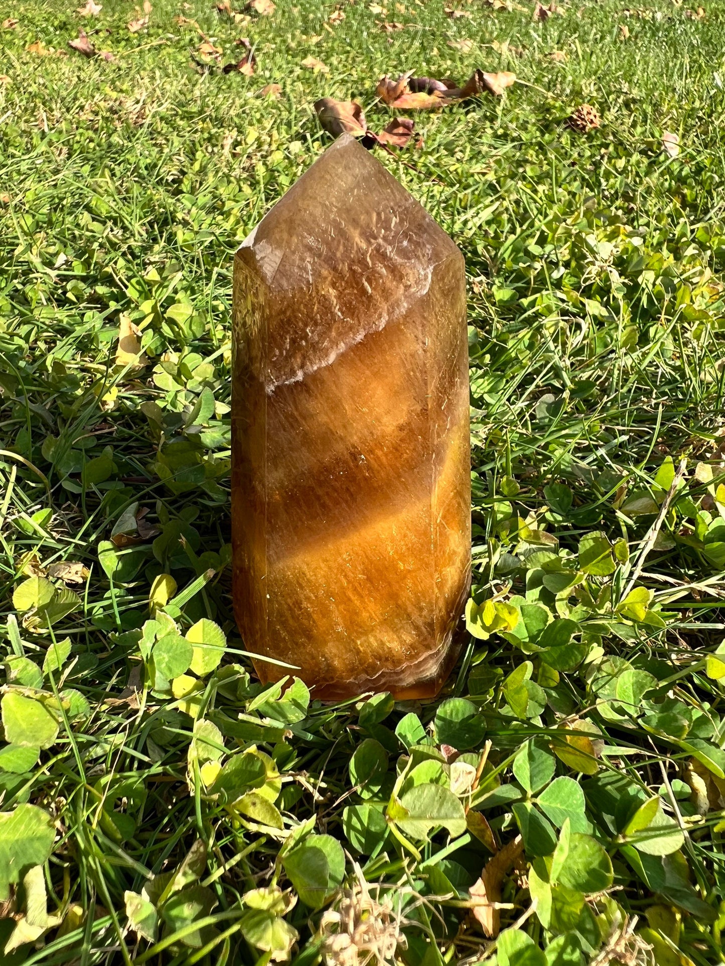 Beautiful Honey and Golden Yellow Fluorite Tower
