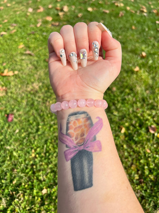 Beautiful Cotton Candy Pink Rose Quartz Bracelet 10MM