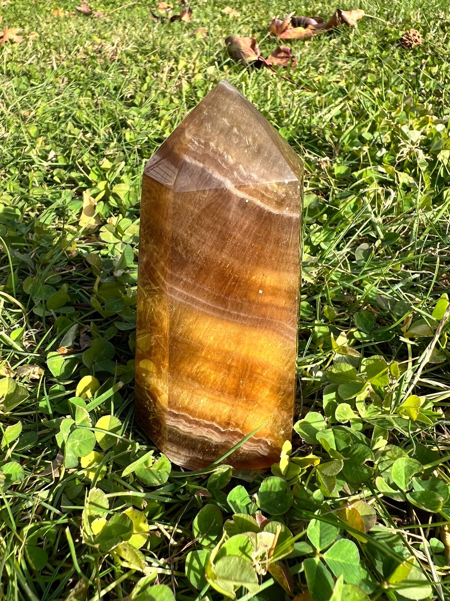 Beautiful Honey and Golden Yellow Fluorite Tower