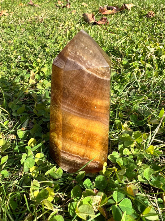 Beautiful Honey and Golden Yellow Fluorite Tower