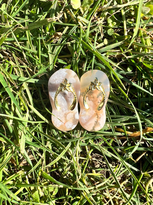 Adorable Flower Agate Sandals