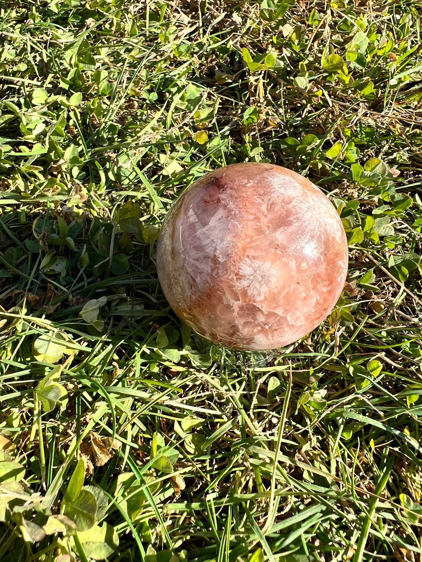Gorgeous Cotton Candy Pink Flower Agate with Pink Amethyst Sphere