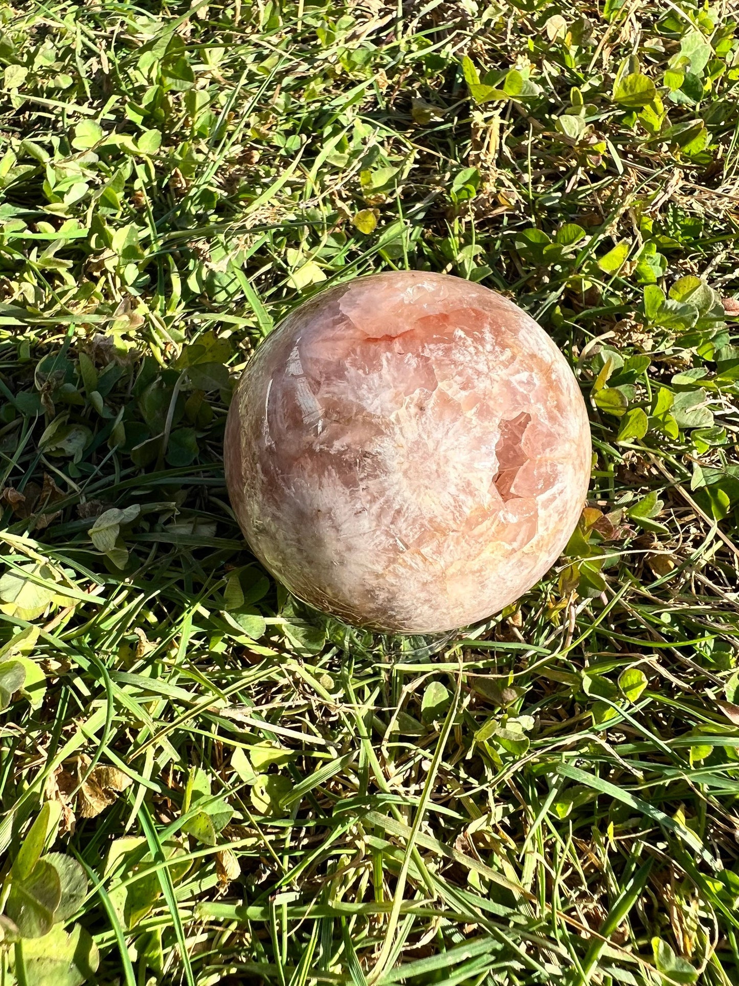 Gorgeous Cotton Candy Pink Flower Agate with Pink Amethyst Sphere