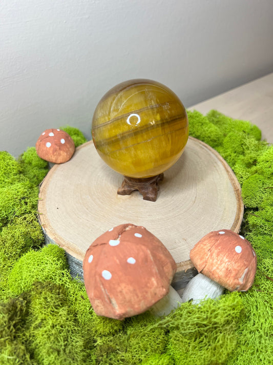 Beautiful Golden Yellow Fluorite Sphere