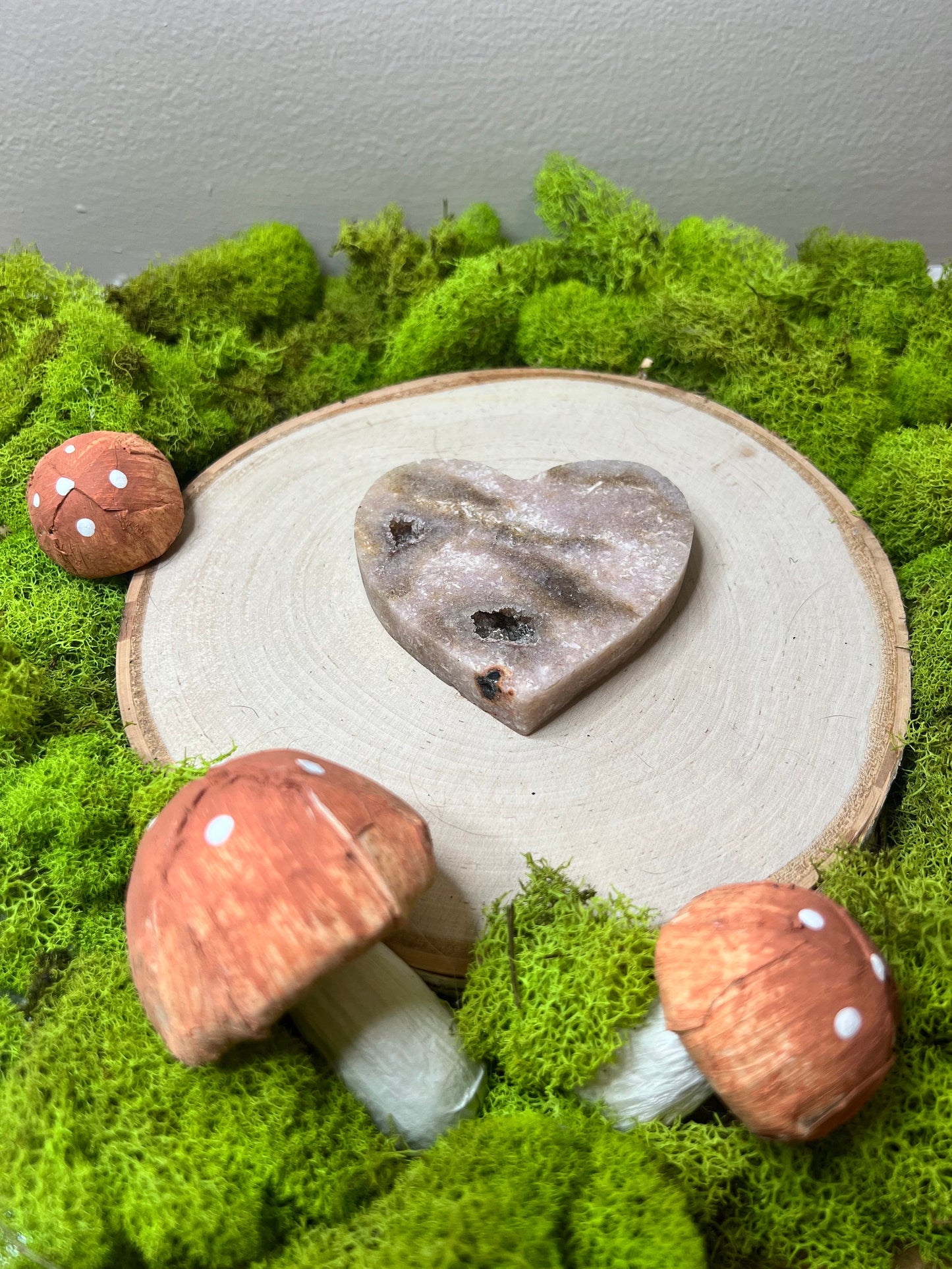 Glittery Pink Amethyst Heart