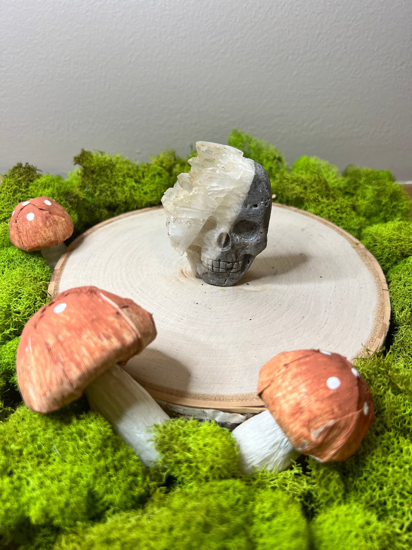 Rare One of a Kind Feldspar with Granite and Quartz Skull