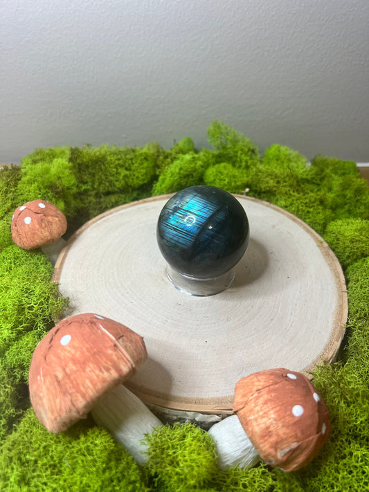 Gorgeous Labradorite Sphere with Amazing Blue Flash